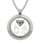 Treasure Lockets Silver Plated Stainless Steel Family Charm Locket And Box Chain Necklace