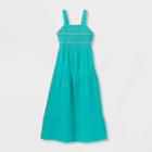 Girls' Woven Sleeveless Maxi Dress - Cat & Jack Dark Mint L Plus, Dark Green