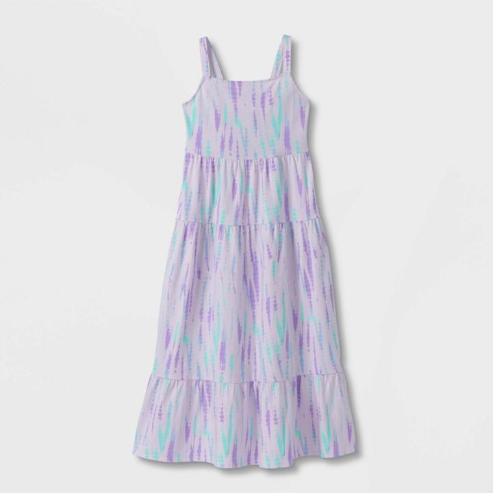 Girls' Tiered Knit Maxi Sleeveless Dress - Cat & Jack Purple