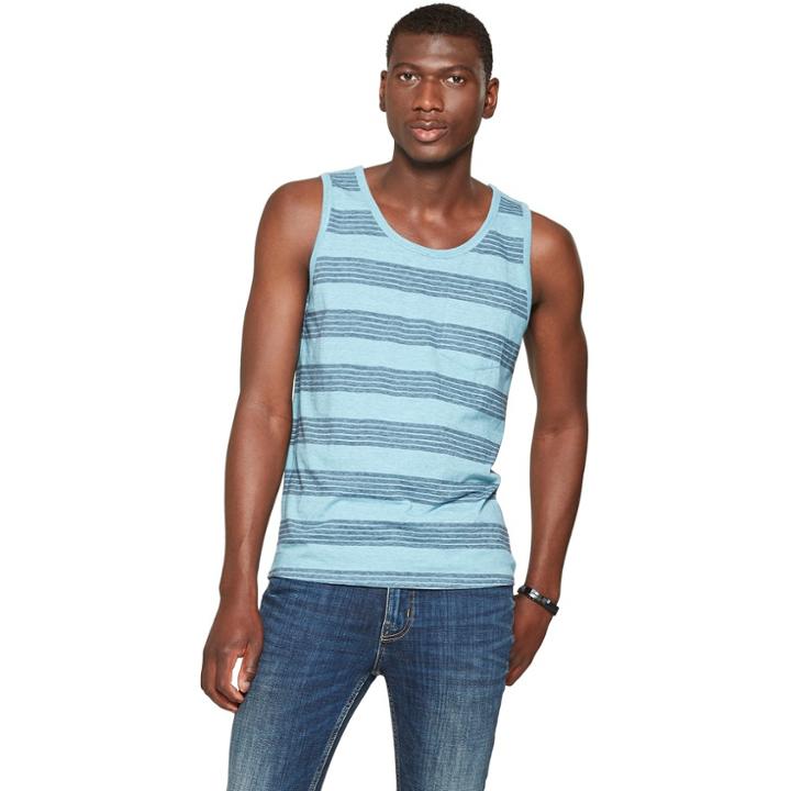 Target Men's Striped Regular Fit Tank Top - Goodfellow & Co Aqua Dip