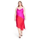 Women's Plus Size Two-tone Slip Dress - Cushnie For Target Magenta Pink/red