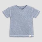 Burt's Bees Baby Baby Boys' Organic Cotton Short Sleeve Reverse Seam V-neck T-shirt - Blue