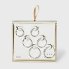 Sterling Silver Leverback Hoop Earring Set 3pc - A New Day