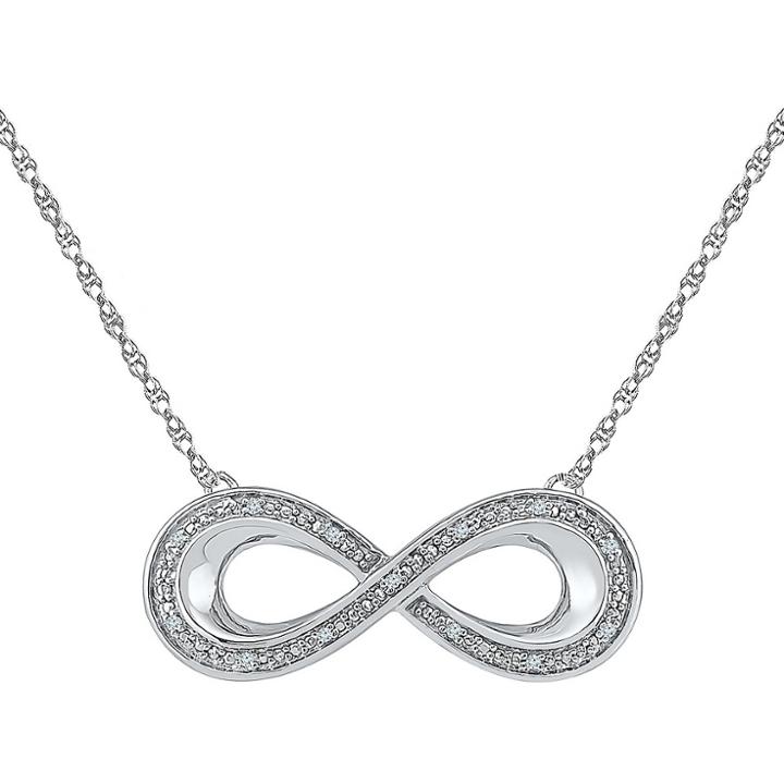 Distributed By Target Diamond Accent White Diamond Prong Set Infinity Necklace In Sterling Silver (ij-i2-i3), Women's