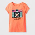 Girls' Adaptive Short Sleeve Camera Graphic T-shirt - Cat & Jack Orange