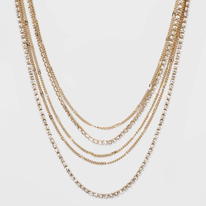 14 Multi Row Cup Chain Necklace - A New Day Gold