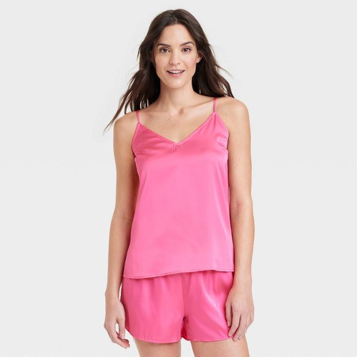 Women's Satin Cami - Stars Above Pink