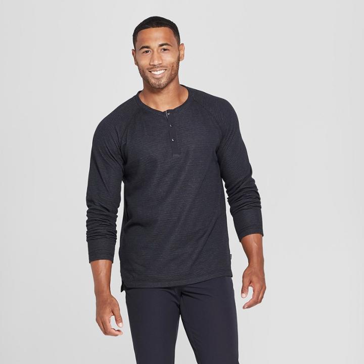 Target Mpg Sport Men's Long Sleeve Henley - Black