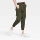 Women's Stretch Woven Cargo Joggers - All In Motion Olive Green S, Women's, Size: Small, Green Green
