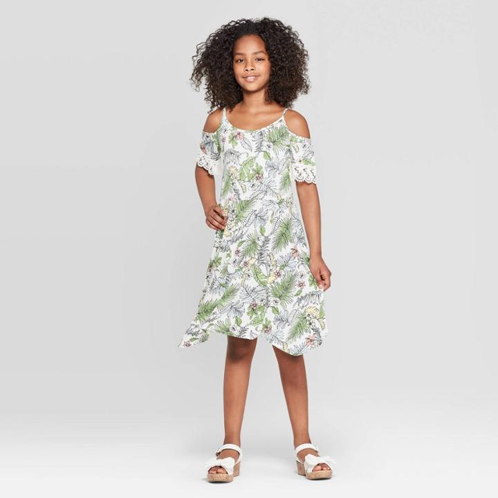 Girls' Cold Shoulder Dress - Art Class Gray