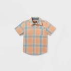 Oshkosh B'gosh Toddler Boys' Plaid Woven Short Sleeve Button-down Shirt - Orange