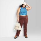 Women's Plus Size Low-rise Corduroy Flare Pants - Wild Fable Brown