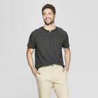 Men's Regular Fit Short Sleeve Henley Shirt - Goodfellow & Co Deep Charcoal