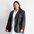 Women's Plus Size Oversized Faux Leather Blazer - Future Collective With Kahlana Barfield Brown Black