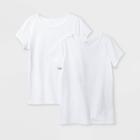 Girls' Adaptive 2pk Short Sleeve T-shirt - Cat & Jack White