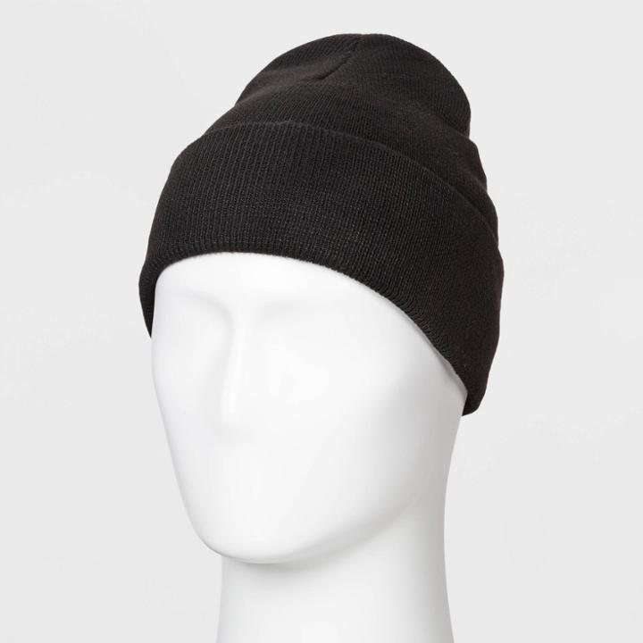 Men's Repreve Knit Beanie - Goodfellow & Co Black,