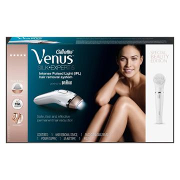 Venus Silk-expert Bd 5008 Ipl Hair Removal System + Bonus Facial Cleansing Brush