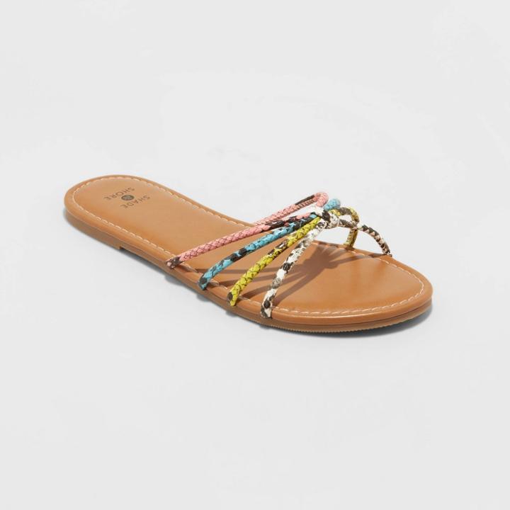 Shade & Shore Women's Eliza Snake Print Knotted Strappy Sandals - Shade And