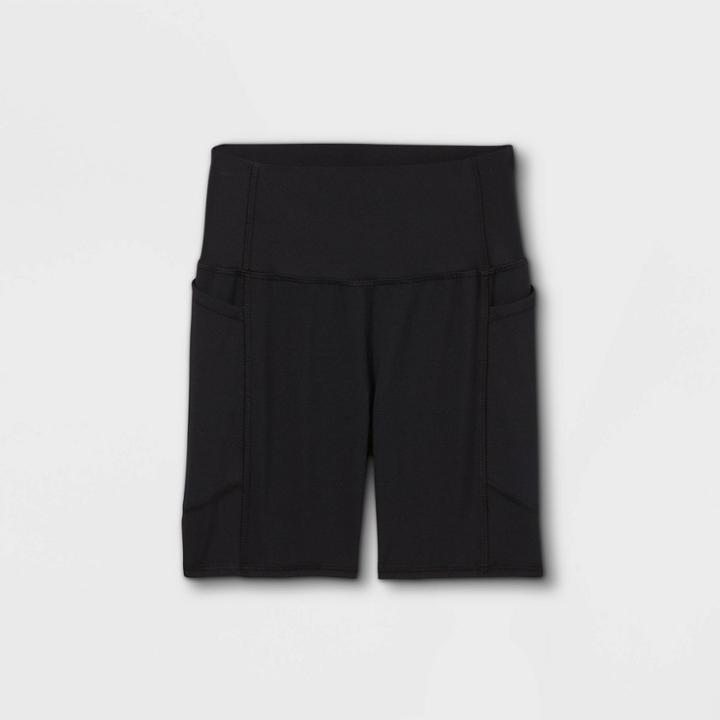 Girls' Pocket Bike Shorts - All In Motion Black