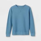 Boys' Garment Washed Waffle Crew Long Sleeve T-shirt - Cat & Jack Navy