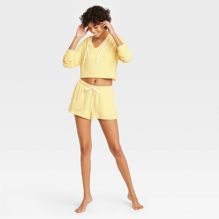 Women's French Terry Lounge Shorts - Colsie Yellow