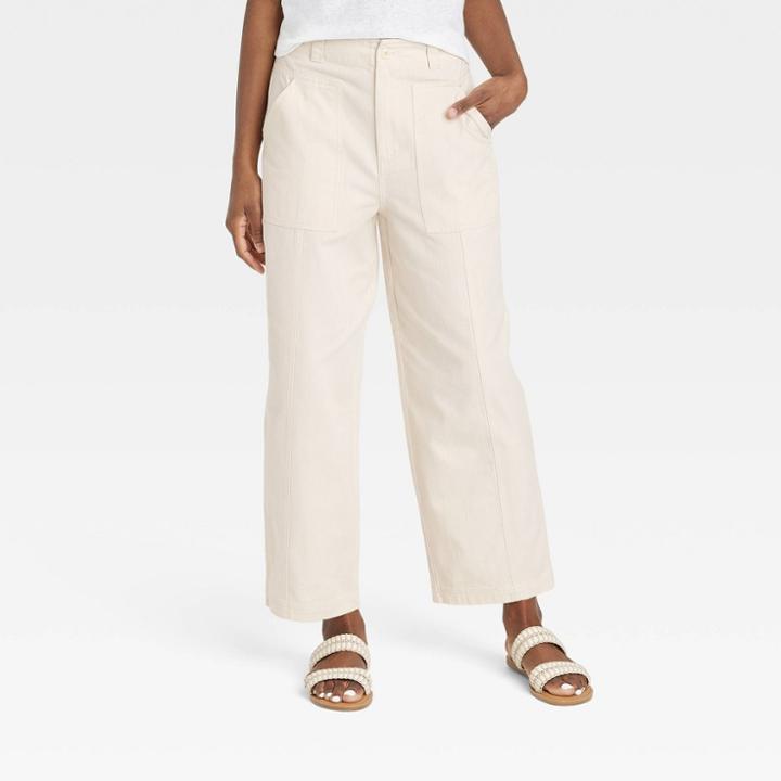 Women's High-rise Utility Pants - Universal Thread Cream