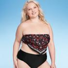 Women's Plus Size Bandana Bralette Bikini Top - Xhilaration Black 14w, Women's,