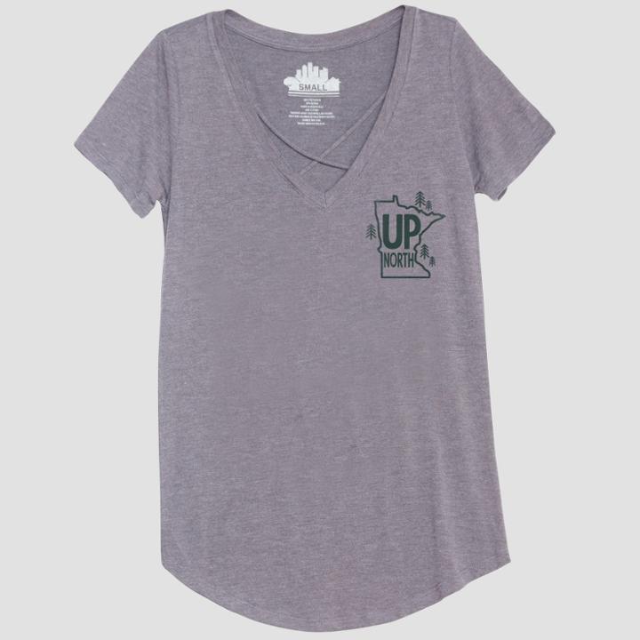 Women's Short Sleeve Up North Graphic T-shirt - Awake Heather Gray