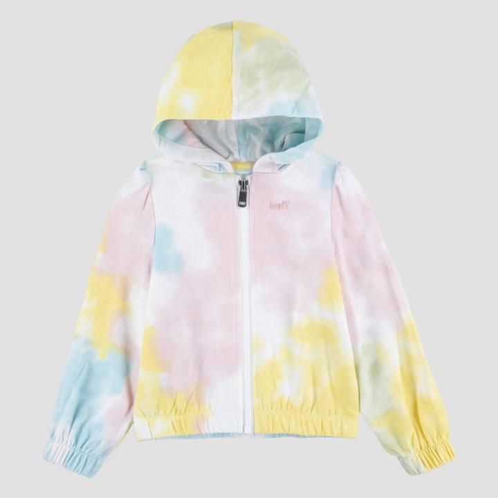 Levi's Toddler Girls' Ruffle Tie-dye Zip-up Hoodie Sweatshirt