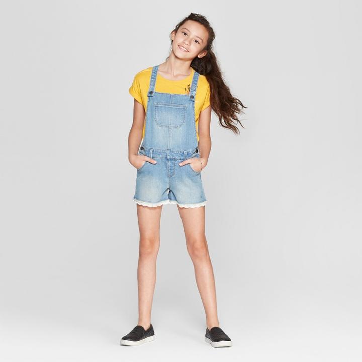 Girls' Shortalls - Cat & Jack Eyelet Crochet
