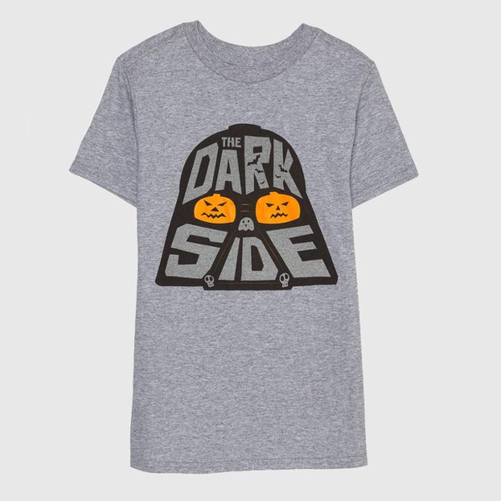 Boys' Star Wars 'the Dark Side' Halloween Short Sleeve T-shirt - Gray