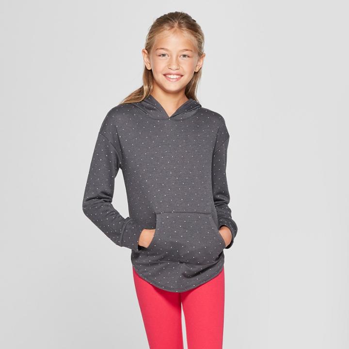 Girls' Silver Dot Hoodie - Cat & Jack Charcoal