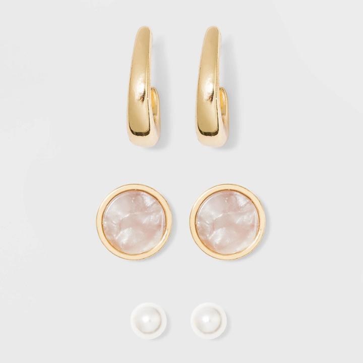 Target Earring Set - A New Day Gold