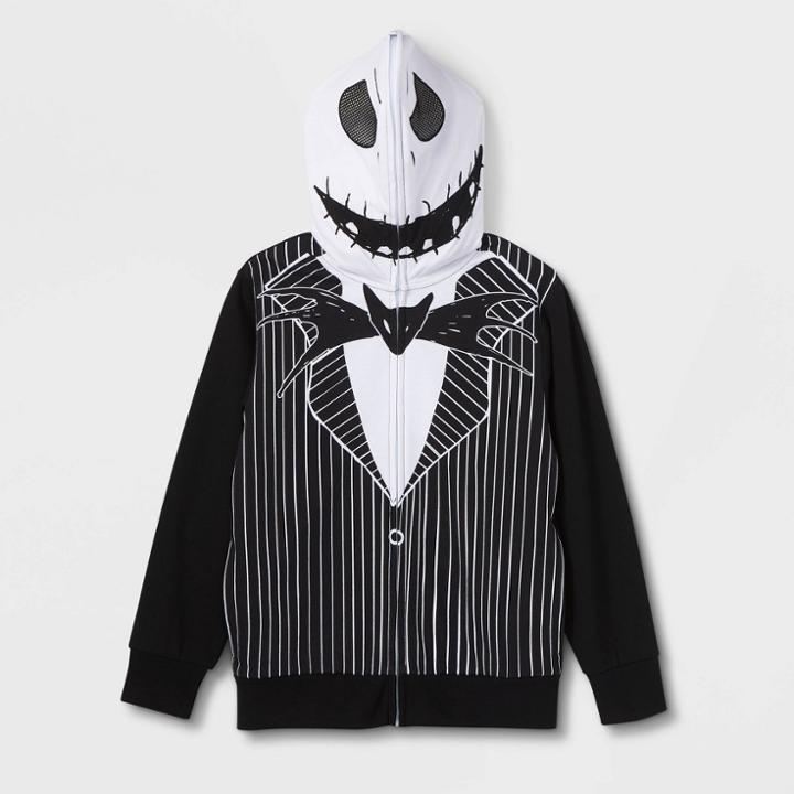 Boys' Disney The Nightmare Before Christmas Jack Skellington Cosplay Hooded Sweatshirt - Black/white