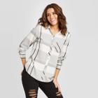 Women's Plaid Long Sleeve Button-down Shirt - Universal Thread Cream Xs, Women's, Ivory