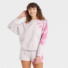 Women's Lightweight French Terry Pullover Sweatshirt - Joylab Lilac S, Pink/tie Dye