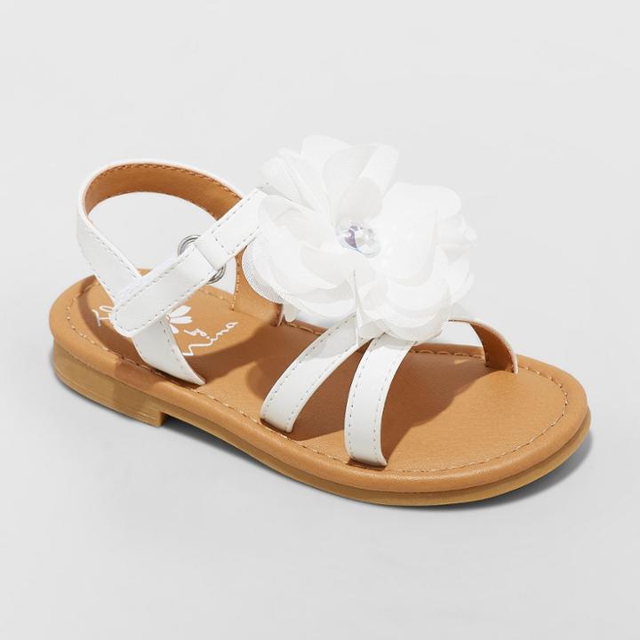 Toddler Girls' Flowers By Nina Annabel Floral Ankle Strap Sandals - White