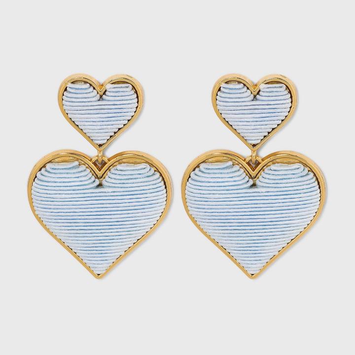 Sugarfix By Baublebar Stacked Monochrome Heart Drop Earrings -