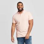 Men's Tall Standard Fit Short Sleeve Loring Pique Polo Shirt - Goodfellow & Co Peach Mt,