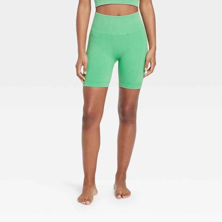Women's High-rise Ribbed Seamless Bike Shorts 7 - Joylab