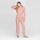 Women's Long Sleeve Boiler Suit Coveralls - Universal Thread Pink