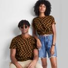 Adult Checked Casual Fit Short Sleeve Round Neck T-shirt - Original Use Wood/check