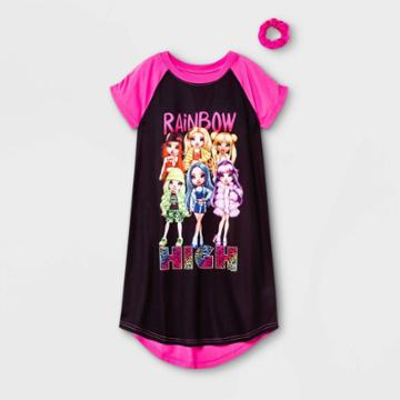 Girls' Rainbow High Dorm Nightgown With Scrunchie - Pink