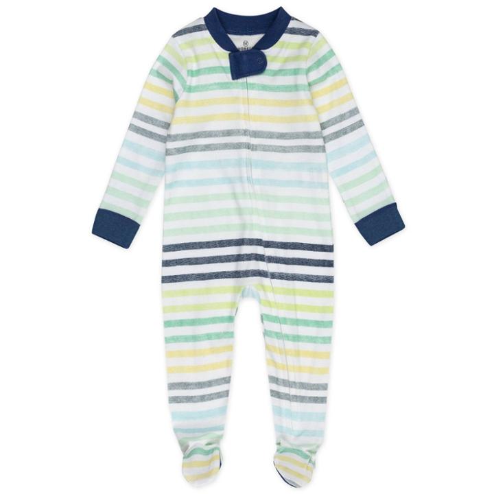 Honest Baby Boys' Striped Snug Fit Footed Pajama