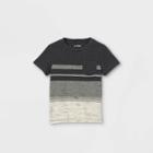 Toddler Boys' Striped Pocket Short Sleeve T-shirt - Cat & Jack Charcoal Gray