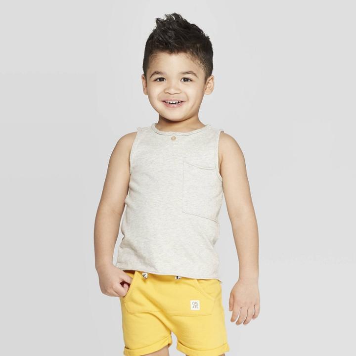 Toddler Boys' Henley Tank Top - Art Class Gray