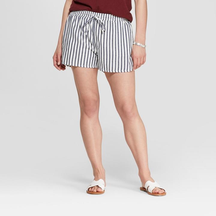 Women's Striped Pull On Shorts - Universal Thread Blue