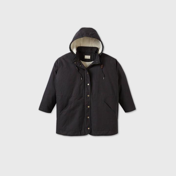 Women's Plus Size Twill Parka Jacket - Universal Thread Black X