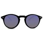 Men's Round Sunglasses With Blue Mirrored Lenses - Goodfellow & Co Black