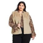 Women's Plus Size Faux Fur Vest - Nili Lotan X Target Khaki